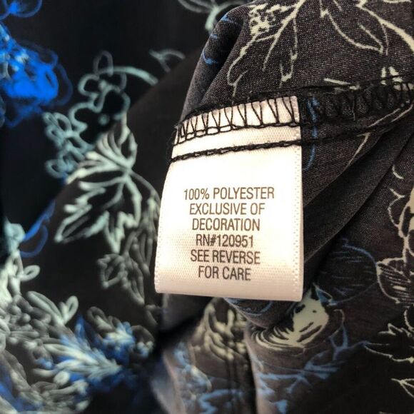 Candie's Women's Y2K Lightweight Navy Floral Mini Dress Sleeveless Elastic Waist - Picture 8 of 12